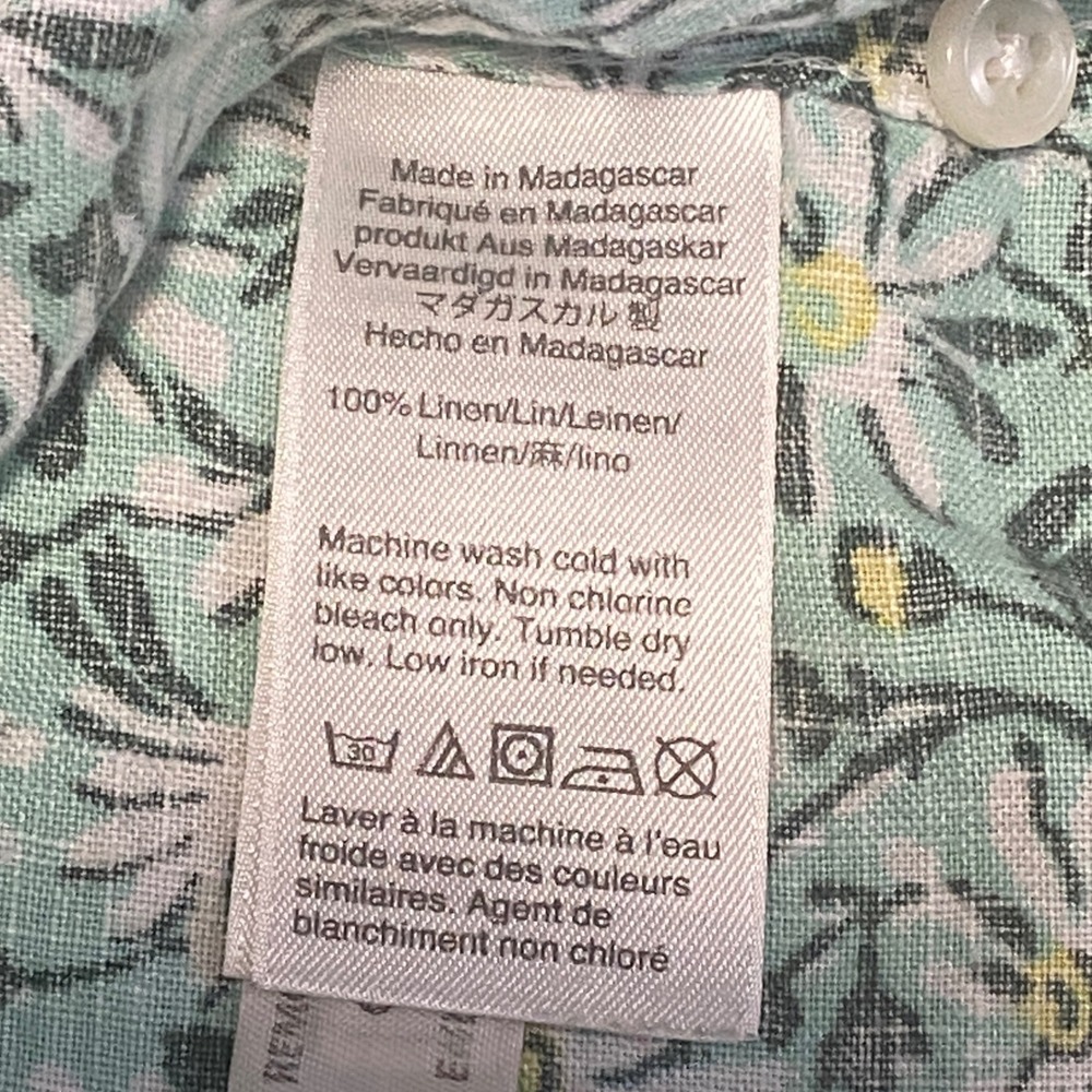 J.Crew Mens Slim Fit 100% Linen Daisy Floral Short Sleeve Button Down Shirt M - Picture 4 of 8